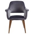 thumbnail image 1 of Chaise moderne en velours/metal, Gris, 1 of 7