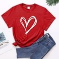 thumbnail image 2 of Spring Tops for Women Viikei Valentines Day Womens Clothing Womens Valentines Shirts Women Pullover Color Printing Short Sleeves T-shirt Tops, 2 of 2