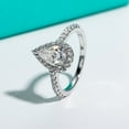 thumbnail image 3 of Silvago Jewel 2.3 Ct Pear Cut Lab Created Diamond Engagement Ring - 14K White Gold Plated Ring - Anniversary Gifts - Halo Diamond Ring - Bridal Diamond Rings On Clearance Real, 3 of 7