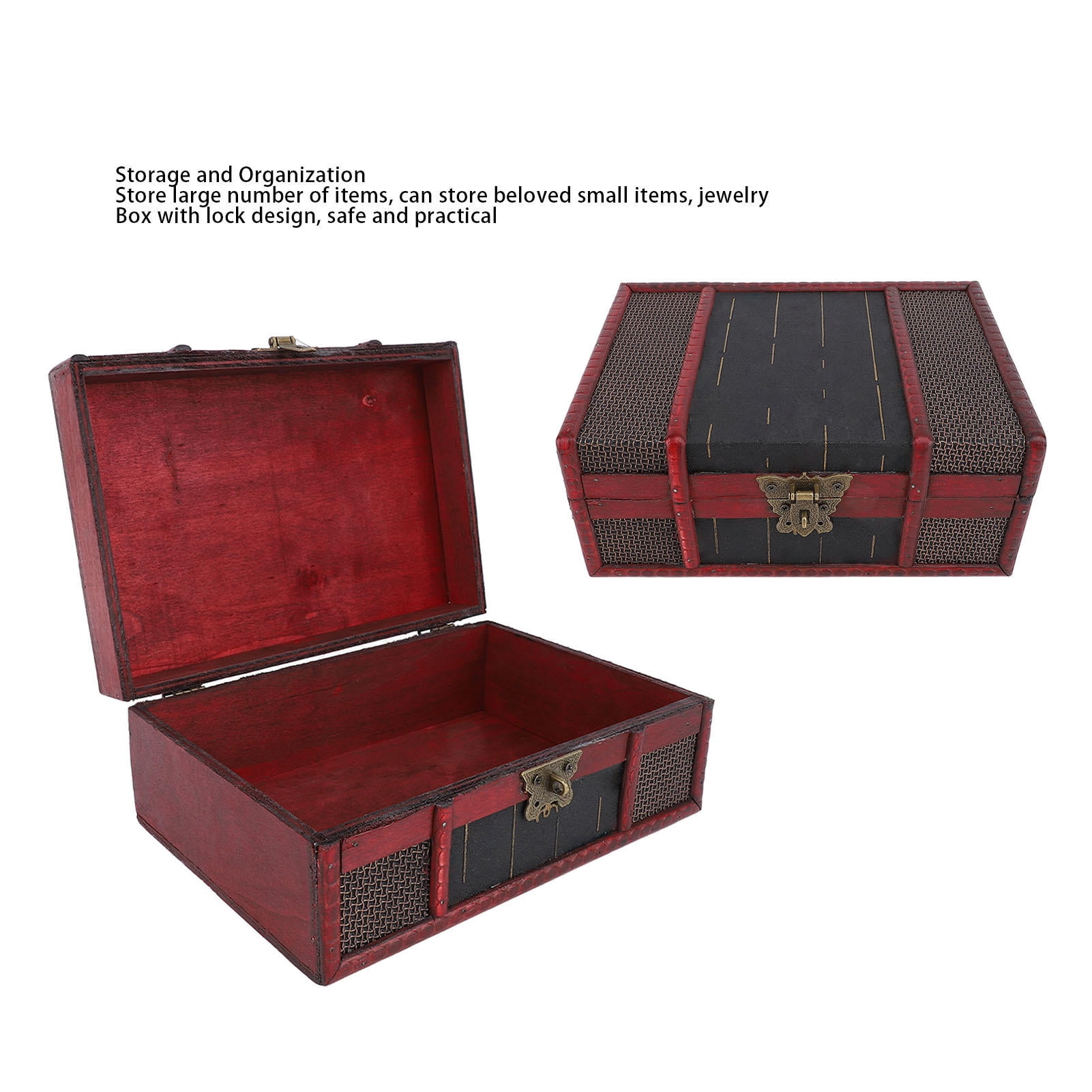 BIMZUC Vintage Treasure Chest – Elegant Multi‑Functional Storage Box for Jewelry, Cosmetics, Books & Photography Props