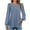 Blue, variant on Womens Eyelet Tops Puff Long Sleeve Blouse Dressy Casual Round Neck Tunic Tops Fall Clothes