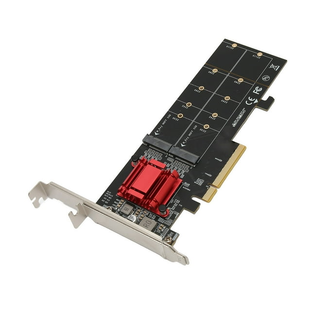 Dual NVMe PCIe Adaptateur, ASM1812 Puce PCIe 3.1 X8 Double M.2 PCIe NVMe Carte Adaptateur pour PC