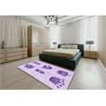 thumbnail image 4 of Ahgly Company Indoor Round Patterned Tyrian Purple Area Rugs, 5' Round, 4 of 6