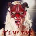 thumbnail image 3 of Gupgi Halloween Devil Mask, Scary Ram Sheep Horn Monster Half Face Mask, 3 of 7