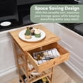 thumbnail image 3 of Hallops Kitchen Cart with Drawer and Basket - Brown Kitchen Cart Island for Small Spaces - Extra Counter Space or Spice Rack - Portable Dining Table, 3 of 5