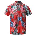 thumbnail image 4 of Camisa hawaiana para hombre, informal, holgada, playera, con solapa y botones Pompotops  oipoqjl44642, 4 of 7