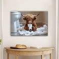 thumbnail image 5 of Highland Cattle Sitting on The Bathroom Floor with Toilet Paper in Mouth3 Ready-To-Hang Framed Wall Art with Rich Colors And Textured Finish - Perfect Birthday Gift for Bedroom, Office, Living Room,, 5 of 7