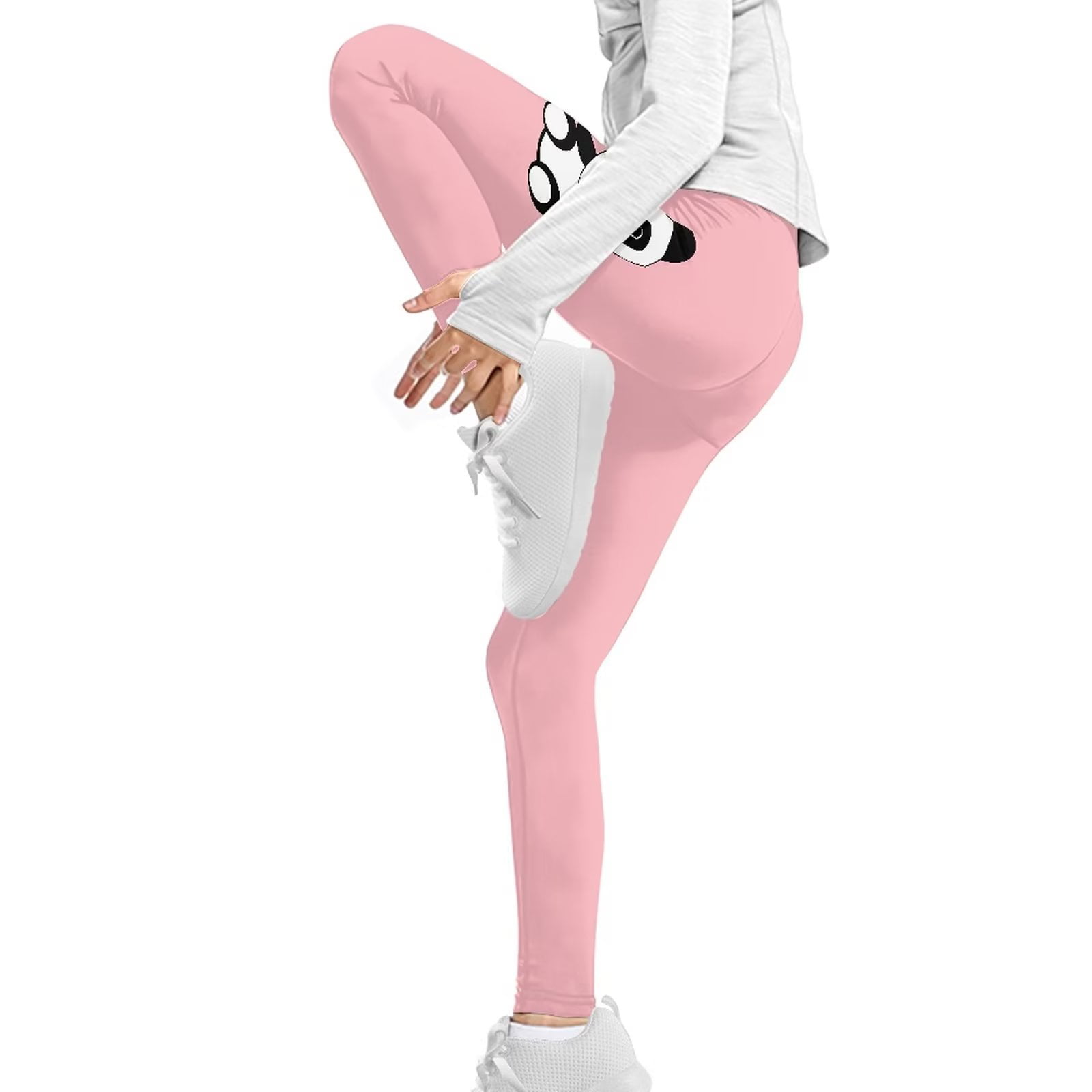 FKELYI Girls Leggings Pink with Panda Print Size 12-13 Years