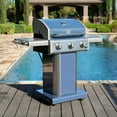 thumbnail image 3 of Kenmore 3-Burner Gas Grill, Outdoor BBQ Grill, Propane Grill with Foldable Side Tables, Azure Blue, 3 of 14