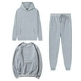 thumbnail image 1 of Timegard Ensemble 3 Pcs pour Femmes Sweat à Capuche Manches Longues avec Poche Pull Col Rond Bas Resserré Ensembles Pantalons, 1 of 5
