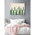 thumbnail image 3 of Christmas Tree Canvas Print Wall Art Framed Canvas Art Wall Decor Winter Xmas Pine Tree Forest Snowflakes Linen Pictures Painting Morden Artwork for Living Room Bedroom, Ready to Hang - 12"x16", 3 of 6