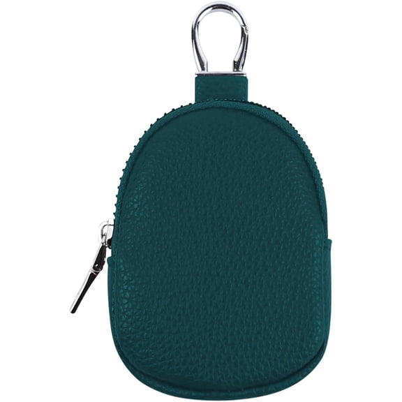 Unbranded Car Key Case, PU Leather Automotive Remote Key Holder Protector Bag with Metal Hook, Car Keyring Zipper Bag Coin Holder