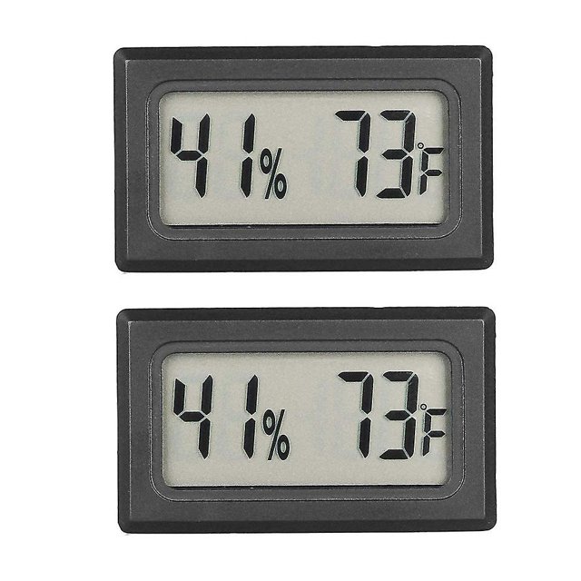 Paquete De 2 Mini Termómetro Digital LCD Higrómetro Probador De Humedad De Temperatura Para Refrigerador Acuario - Humedad