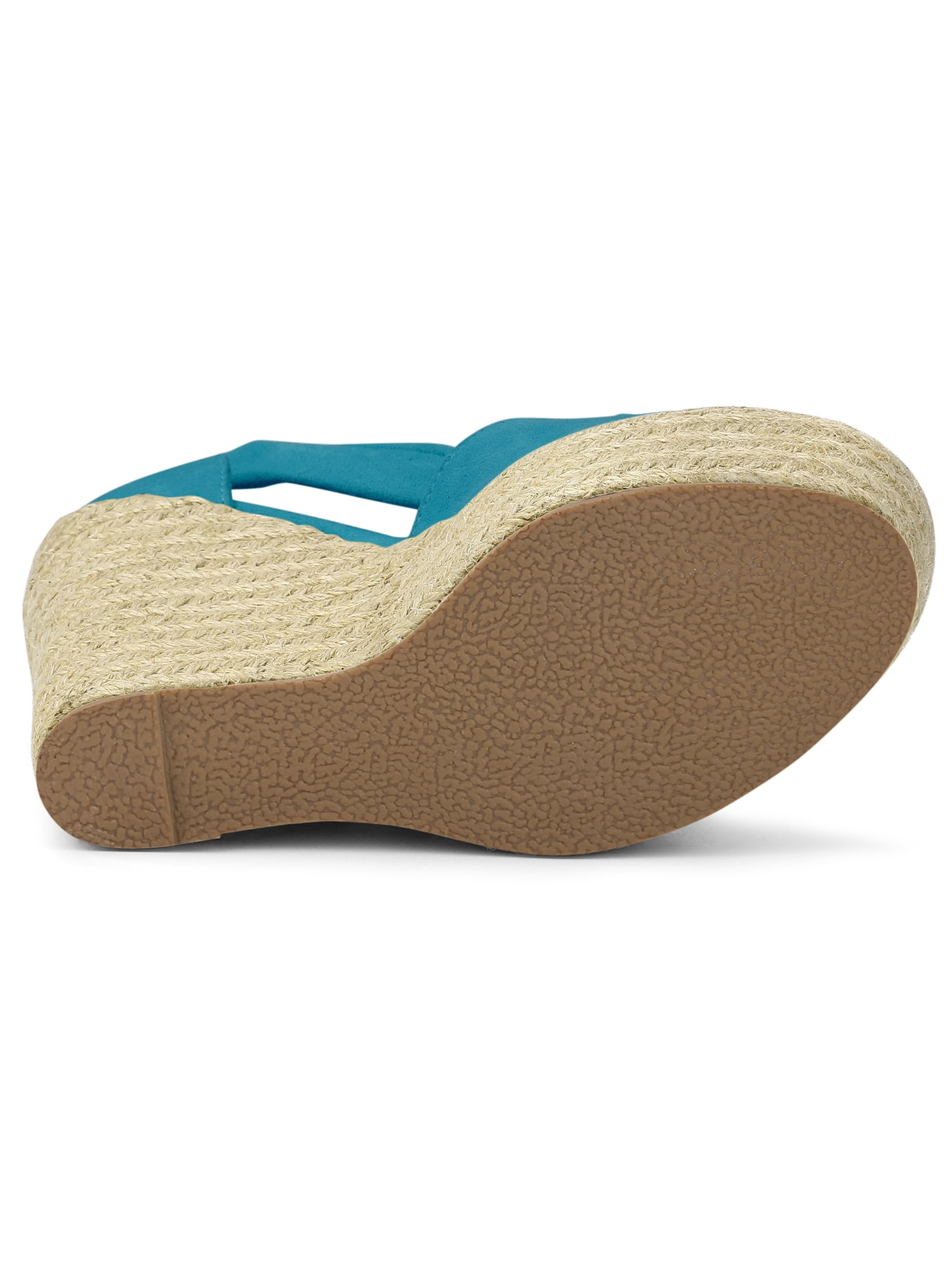 DARING DIVA Women's Espadrilles Tie Up Ankle Strap Wedges Sandals Teal 8.5