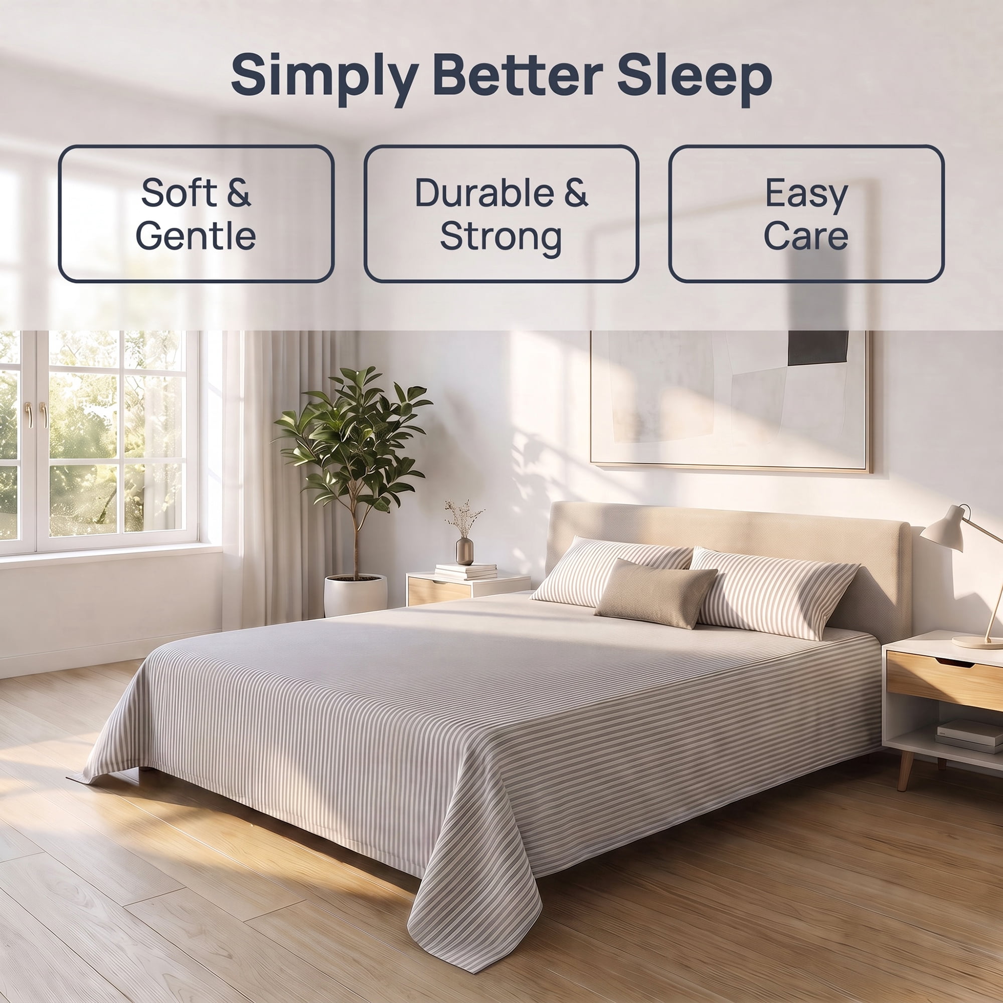 Unique Bargains Ployester Soft Flat Sheet Wrinkle Bedding for Bedroom Gray 63"x91"