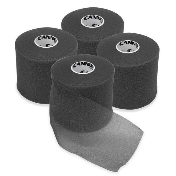 Cannon Sports Pre-Wrap 4-Pack 30 Yards Each Roll 4 Rolls Athletic Tape Wraps (Black)
