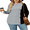 Gray, variant on NISVIYA Women Winter Plus Size Fashion Button Decor Blouses Lightweight Crewneck Tops Wine Red