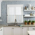 thumbnail image 5 of Colorful Striped Kitchen Curtains and Valances Set, 3 Piece Kitchen Curtains Set 36 Inch Length, Rainbow Color Stripes Rod Pocket Curtains Tier Farmhouse Window Curtains, 5 of 6