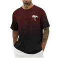 thumbnail image 2 of HOMADLES Mens T Shirts Crewneck Gradient Print Soft Casual Short Sleeve Wine 3XL, 2 of 4