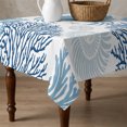 thumbnail image 4 of Coastal Blue Crab Table Cloth Waterproof Tablecloths, Coral Starfish Ocean Conch Nautical Tablecloth Dining Table Cover for Kitchen Party Tabletop Outdoor, Square Tablecloth 54x54 Inch, 4 of 9