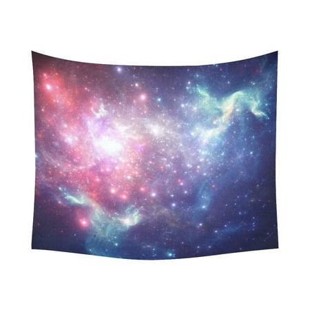 GCKG Galaxy Nebula Universe Outer Space Tapestry Horizontal Wall Hanging Constellation Astronomy Stars Wall Decor Art for Living Room Bedroom Dorm Cotton Linen Decoration 51 x 60