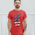 thumbnail image 3 of Tee Hunt Patriotic Victory Sign T-shirt American Flag USA Independence Day Men's Tee, Red, 3X-Large, 3 of 5