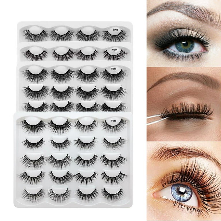Decor Store 10Pairs 3D Long Faux Mink Fur Thick False Lash Eyelashes Extension Eye Makeup