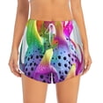 thumbnail image 4 of Lsque Colorful Glitter Dagon Fruit Printed Women's Running Shorts with Liner Pockets,Elastic Quick Dry Workout Athletic Gym Yoga Shorts,Womens High Waist Shorts-Medium, 4 of 9