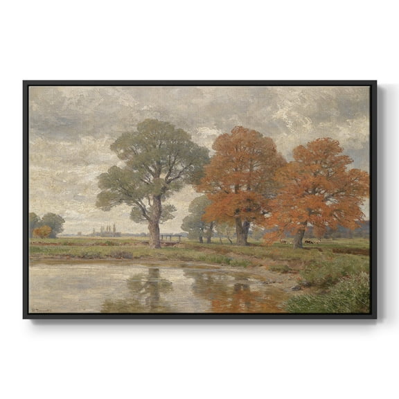 Vintage Landscape-CCCLIV By Wexford Home Framed in Black Wood Gallery Wrapped Canvas 17 in. x 25 in.
