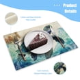 thumbnail image 3 of BaHomeck placemats Set of 4 rectangle Linen Cotton Placemats for Dining Table Washable Heat Resistant,Elegant Cute Sea Turtle,18*12inch, 3 of 4