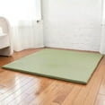 thumbnail image 2 of Baby Play Mat for Floor, 50" X 50" Vegan Leather & Memory Foam Area Rug - 1.2" Thick Playpen Mat for Tummy Time, Non-Slip Safe for Crawling, Easy to Clean(Green), 2 of 11