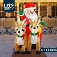 thumbnail image 4 of Joyfy 6ft Christmas Inflatables Santa on Sleigh with 2 Reindeer Outdoor Decorations,Christmas Blow Ups Yard with Built-in LEDs for Holiday Party Garden Lawn Decor, 4 of 9