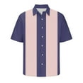 thumbnail image 1 of ameIAEA Button Down Short Sleeve Shirts for Men Summer Casual Color Block Collar Beach Shirts, 1 of 5