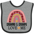 thumbnail image 3 of Inktastic Grammy and Grampy Love Me Grandchild Rainbow Girls Baby Bib, 3 of 4