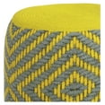 thumbnail image 4 of Exlonjet 18 Inch Boho Round Woven Outdoor/ Indoor Pouf in Grey and Yellow Recycled PET Polyester, For the Living Room, Bedroom and, 4 of 9