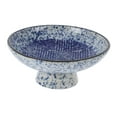 thumbnail image 6 of FUEENIRVA Japanese Style Footed Bowl Decorative Ceramic Bowl Blue Serving Fruits Movie Night 1 Pcs, 6 of 8