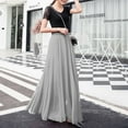 thumbnail image 6 of UJNDER Summer Women's Solid Color Chiffon Skirt High Waist Long Comfortable Maxi Skirt GY1 M, 6 of 8