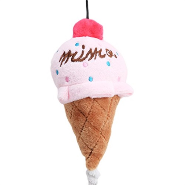 unke cute ice cream plush training chew squeaky toys sound toys for pet