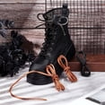 thumbnail image 5 of 2 Pairs Leather Boot Laces 55 Inch Flat Leather Shoe Laces Brown Cowhide Shoelaces Durable Leather Boot Strings for Boots Boating Shoes Cloth Jeans Bag Baseball Mits, 5 of 6