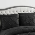 thumbnail image 4 of 8 Piece Bed In A Bag Pintuck Comforter Sheet Bed Skirt Sham Set Queen Black, 4 of 5