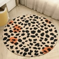 thumbnail image 4 of Leopard Print Pattern Washable Round Rug -Circle Area Rugs for Nursery Bedroom, Vintage Non Slip Non Shedding Low Pile Carpet for Living Room Coffee Table Entryway, 4 of 6