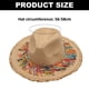thumbnail image 2 of Sombrero de paja para mujer, de 56 a 58 cm de circunferencia, para playa, verano, para el sol, con borlas, 2 of 5