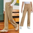 thumbnail image 3 of Kids Girl School Uniform Pants Pants Kids Dress Pants With Pockets Flare Leg Pants Boys Pink Uniform Pants Back To School Outfits For Girls Kids Girls Outfits Size 9-10 Years, 3 of 9