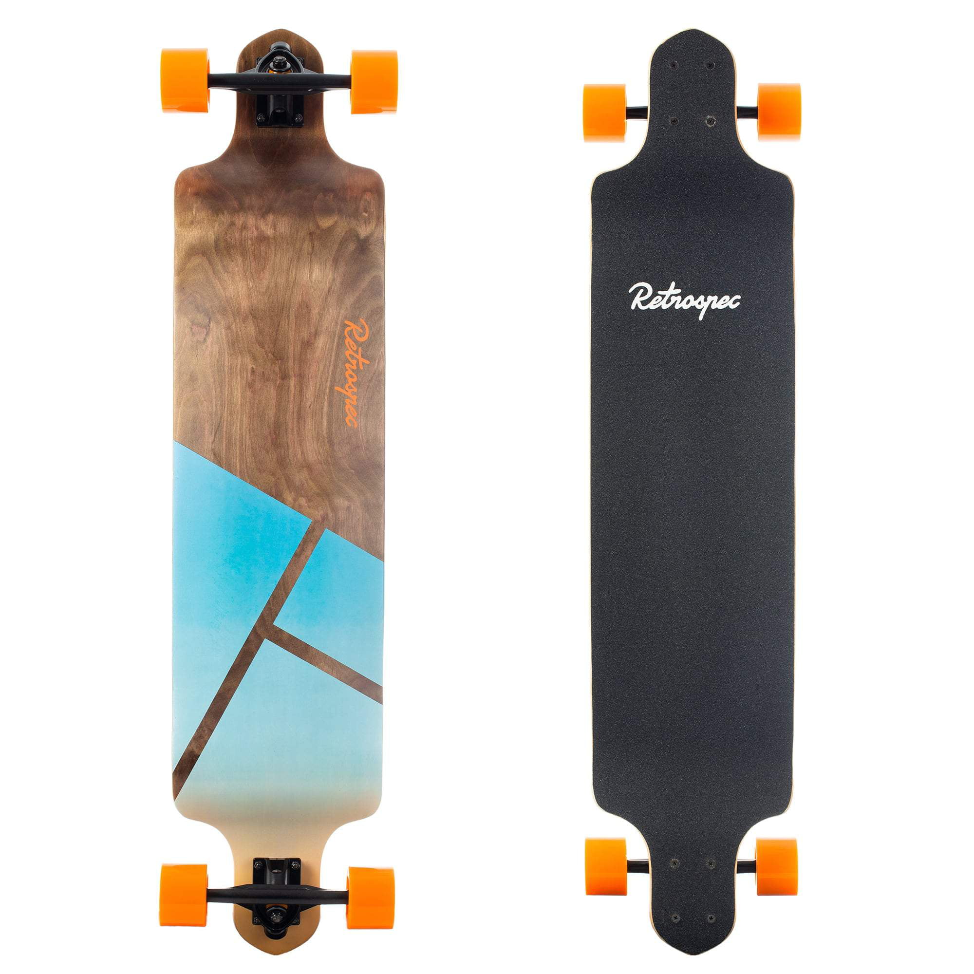 Retrospec Tidal 41-inch Drop-Down Longboard Skateboard Complete 41-Inch;  Geo Sunset