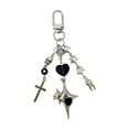 thumbnail image 2 of Black Gothic Phone Charm Keychain - 4.53" Halloween Beaded Pendant for Keys, Bags & Backpacks - Punk Style Alloy Accessory for Goth, Emo & Spooky Decor, 2 of 6
