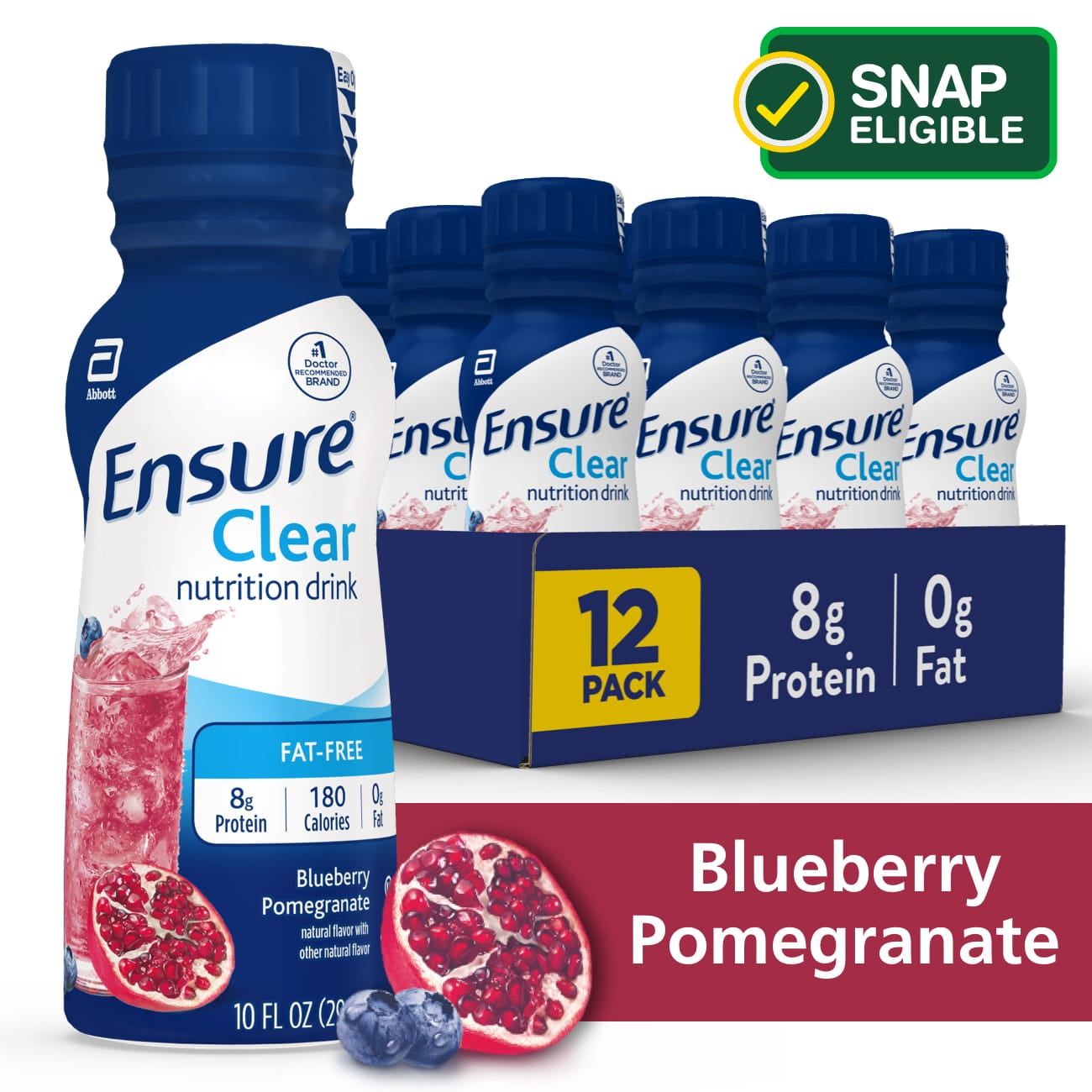 Ensure Clear Nutritional Drink, FatFree with 8 Grams HighQuality Protein, Blueberry