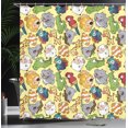 thumbnail image 4 of Ambesonne Cartoon Shower Curtain, Hippo Giraffe Koala, 69"Wx75"L, Multicolor, 4 of 5