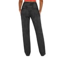 thumbnail image 4 of Inverlee Women's Straight Leg Jeans High Waisted Slim Fit Denim Pants Daily Classic Multi Color Bottoms with Pockets Black M, 4 of 8
