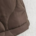 thumbnail image 5 of SELONE Women Coats Winter Short Belt Puffer Jacket Zipper Long Sleeve Crewneck Outerwear with Pockets Soild Tops Brown S, 5 of 9