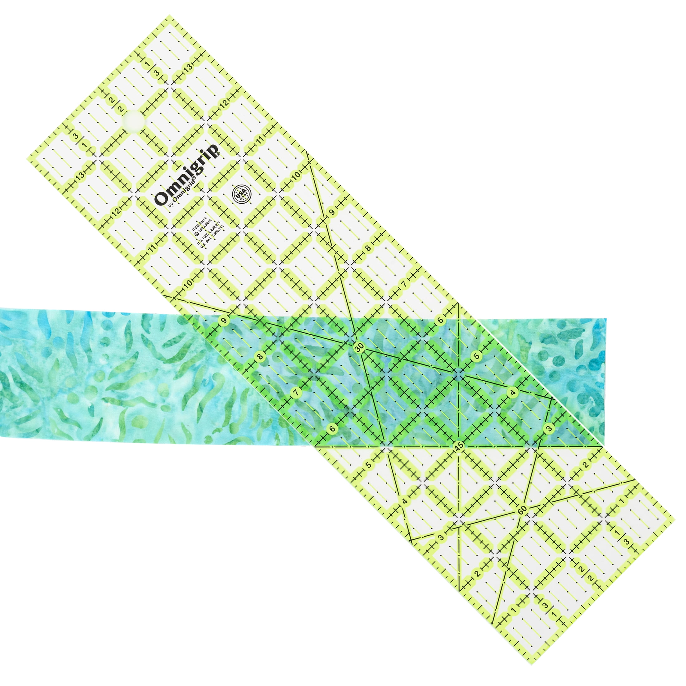 Neon Omnigrip 4" x 14" Non-Slip Ruler, Rectangle Quilter's Ruler by Omnigrid